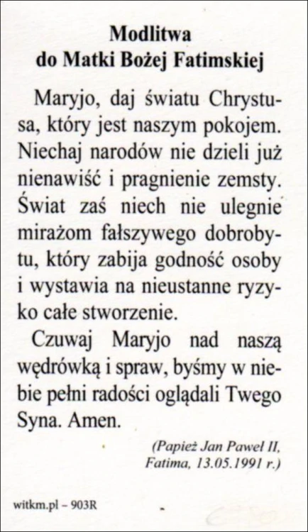 Obrazek Matka Boża Fatimska. Modlitwa do Matki Bożej Fatimskiej - ! - 06780