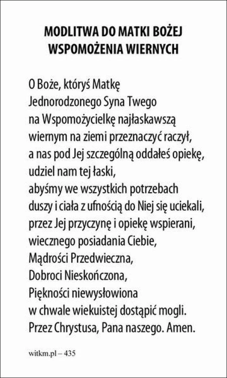 Obrazek Matka Boża Wspomożenie Wiernych. Modlitwa do Matki Bożej Wspomożenia Wiernych - ! - 06769