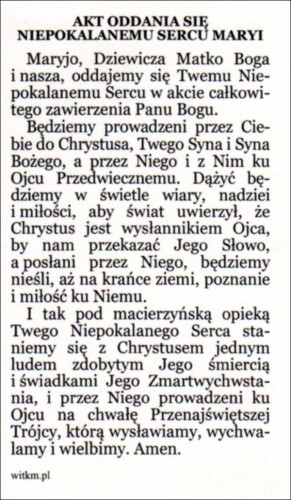 Obrazek Serce Matki Bożej. Akt oddania się Niepokalanemu Sercu Maryi - ! - 06754