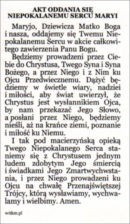 Obrazek Serce Matki Bożej. Akt oddania się Niepokalanemu Sercu Maryi - ! - 06754