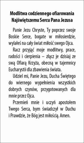 Obrazek Serce Pana Jezusa. Modlitwa codziennego ofiarowania Najświętszemu Sercu Pana Jezusa - ! - 06735