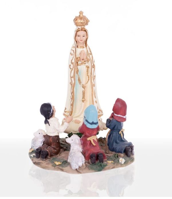 Figura Matka Boża Fatimska z dziećmi 10cm - 06582 5902689307331