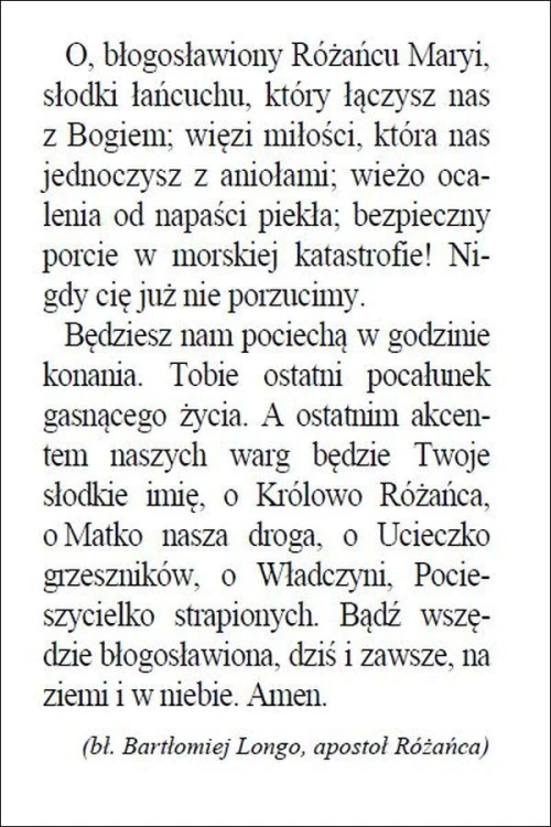 Obrazek Matka Boża Różańcowa. Modlitwa O, błogosławiony Różańcu Maryi,... (bł. Bartłomiej Longo) - ! - 06289