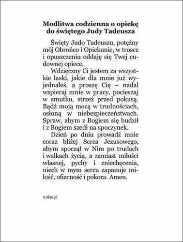 Obrazek św. Juda Tadeusz. Modlitwa codzienna o opiekę do św. Judy Tadeusza - 06273