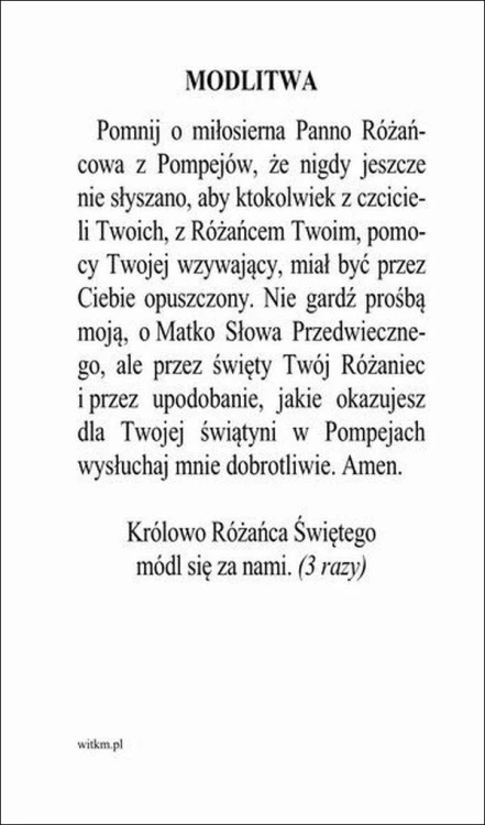 Obrazek Matka Boża Pompejańska. MODLITWA Pomnij o miłosierna Panno Różańcowa... - ! - 06272