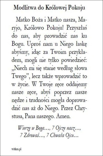 Obrazek Matka Boża Niepokalana. MODLITWA do Królowej Pokoju: Matko Boża i Matko... - ! - 06250