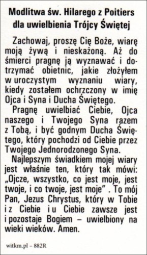 Obrazek Trójca św. Rublowa. Modlitwa św Hilarego z Poitiers dla uwielbienia Trójcy Świętej - ! - 05936