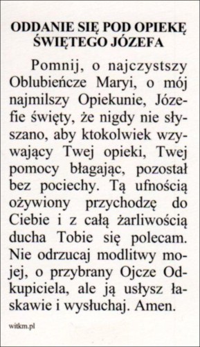 Obrazek św. Józef. Oddanie się pod opiekę... - ! - 05913