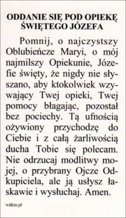 Obrazek św. Józef. Oddanie się pod opiekę... - ! - 05913
