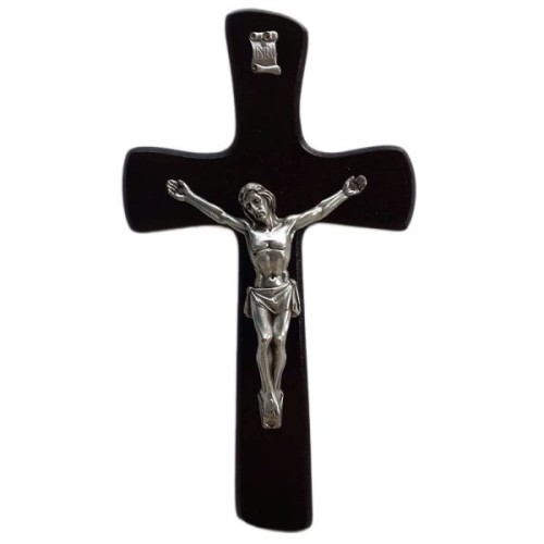 Krzyż wiszący drewniany h25cm WENGE - 04952