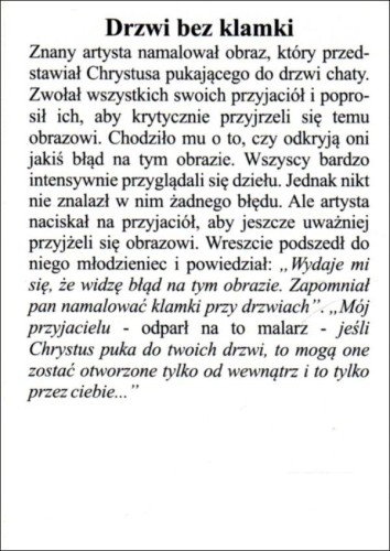 Obrazek Pan Jezus pukający do drzwi. Drzwi bez klamki - 04275