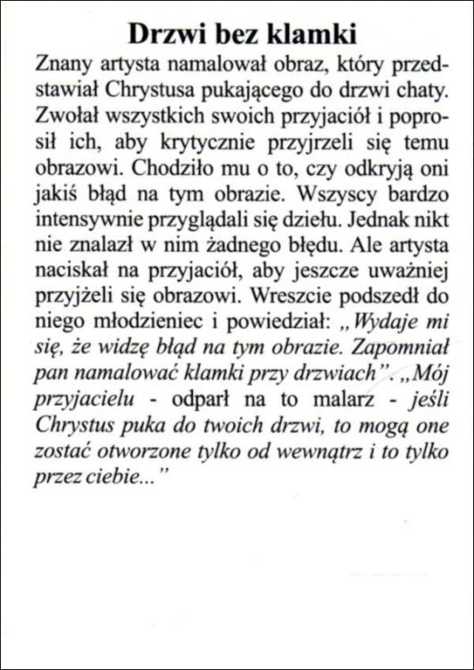 Obrazek Pan Jezus pukający do drzwi. Drzwi bez klamki - 04275
