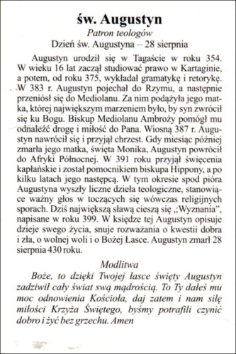 Obrazek św. Augustyn. Patron teologów - 04236