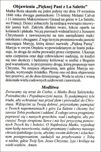 Obrazek Matka Boża z La Salette. Objawienia "Pieknej Pani z La Salette" - 04233