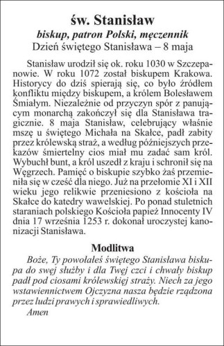 Obrazek św. Stanisław. Biskup i męczennik, patron Polski - 04221