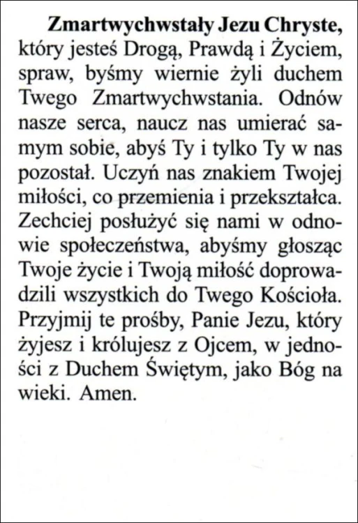 Obrazek Jezus zmartwychwstały. Modlitwa - 04213