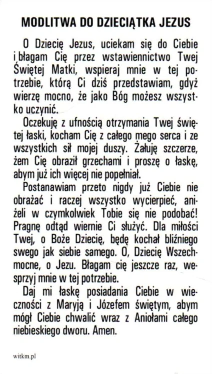 Obrazek Praskie Dzieciątko. Modlitwa do Dzieciątka Jezus - 04119