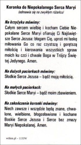 Obrazek Niepokalane Serce Maryi. Koronka do Niepokalanego Serca Maryi - 04106