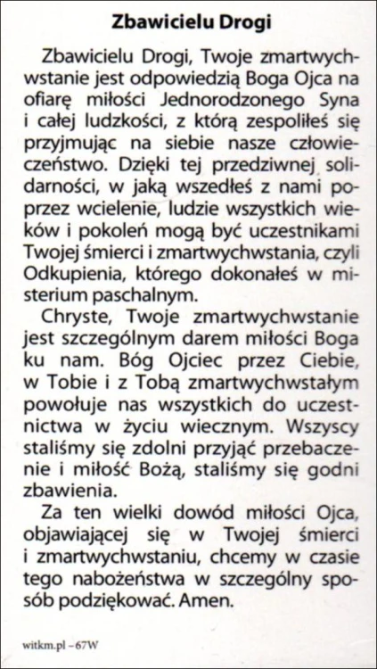 Obrazek Pan Jezus Zmartwychwstały. Zbawicielu Drogi, Twoje zmartwychwstanie... - 04105