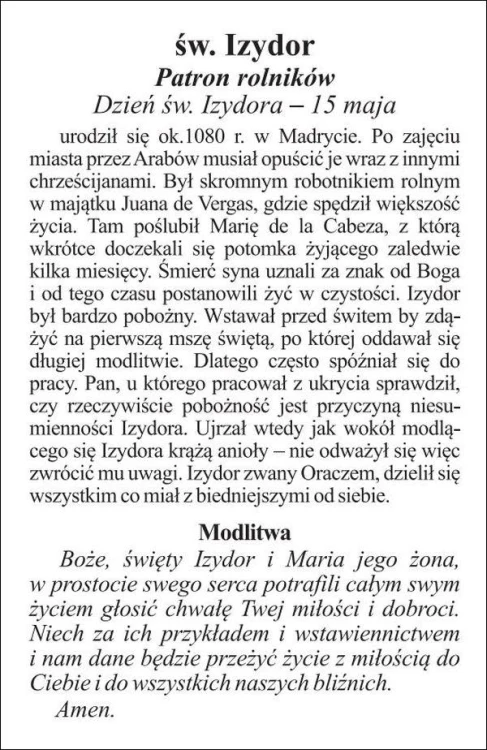 Obrazek św. Izydor. Patron rolników - 04027