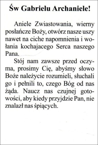 Obrazek św. Gabriel Archanioł. Św Gabrielu Archaniele! - 03912