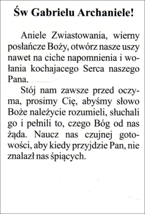 Obrazek św. Gabriel Archanioł. Św Gabrielu Archaniele! - 03912