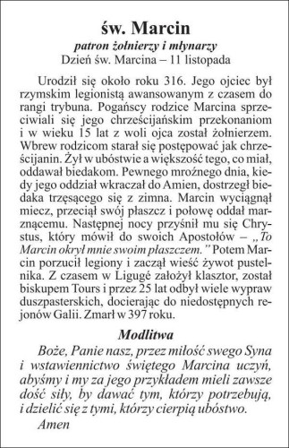 Obrazek św. Marcin. Patron żołnierzy i młynarzy - 03911
