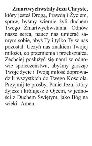 Obrazek Jezus zmartwychwstały. Modlitwa Zmartwychwstały Jezu Chryste... - 03506