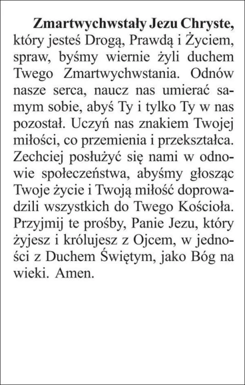 Obrazek Jezus zmartwychwstały. Modlitwa Zmartwychwstały Jezu Chryste... - 03506
