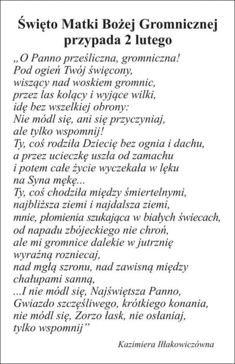 Obrazek Matka Boża Gromniczna, Święto Matki Bożej Gromnicznej - 03475