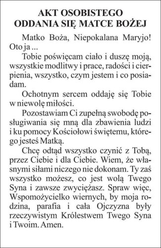 Obrazek Matka Boża Częstochowska. Cudowny obraz Matki Bożej Częstochowskiej. Akt osobistego oddania się Matce Bożej - 03466