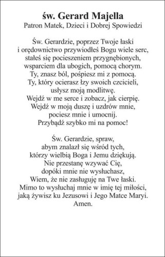 Obrazek św. Gerard Majella. Patron Matek, Dzieci i Dobrej Spowiedzi - 03425