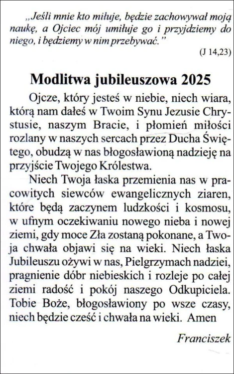 Obrazek Rok Jubileuszowy 2025. Modlitwa Jubileuszowa - 03287