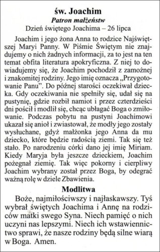 Obrazek św. Joachim. Biografia, modlitwa - 03261