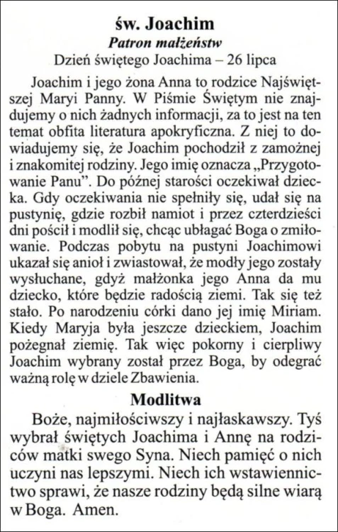 Obrazek św. Joachim. Biografia, modlitwa - 03261