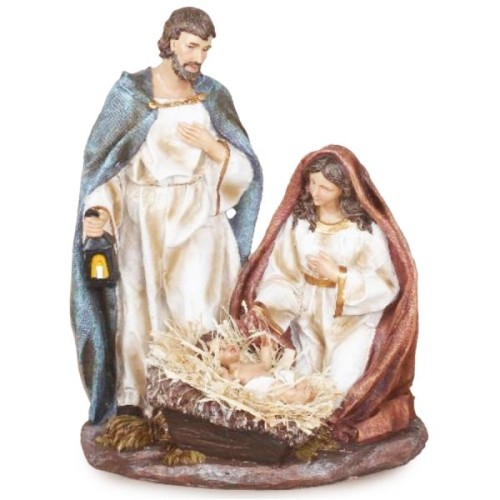 Figura Św. Rodzina 30cm (sianko w żłóbku) - 03004