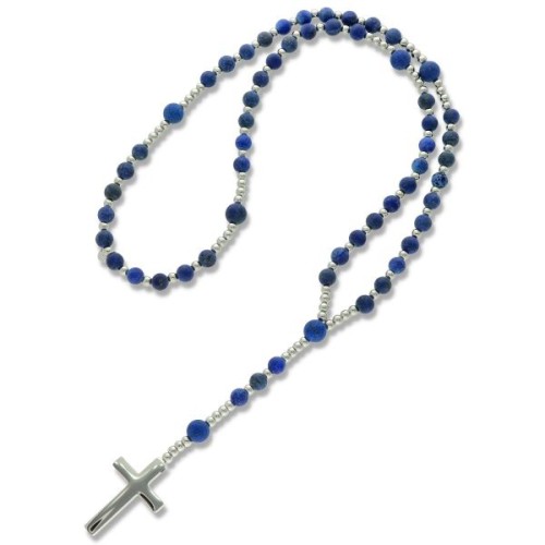 Różaniec kamień naturalny na gumce - JADEIT NAVY BLUE *7 - 02566