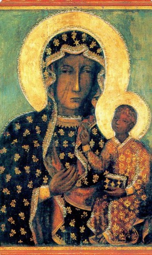 Obrazek z brokatem Matka Boża Częstochowska.  Modlitwa do Matki Bożej Częstochowskiej - 08638
