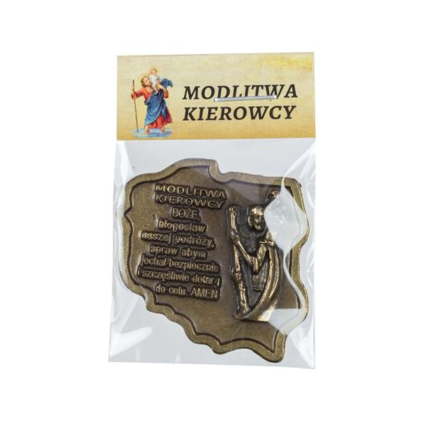 Modlitwa kierowcy MAPA POLSKI metalowa MOSIĄDZ - 61239