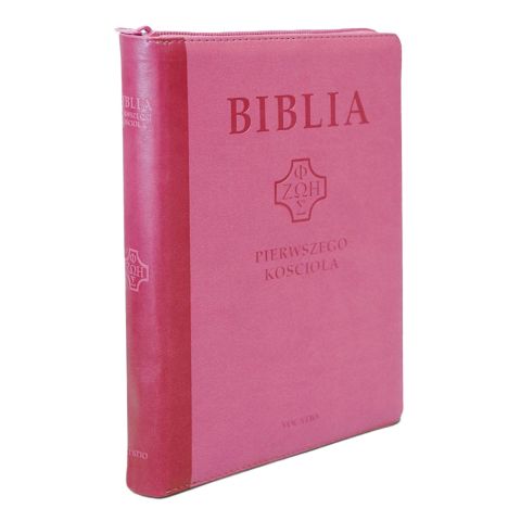 Biblia Pierwszego Kościoła różowa wycięcia paginatory etui na zamek (książka) - praca zbiorowa, Biblia, Oficyna Wydawnicza VOCATIO, 2022 r., oprawa zintegrowana - 60011 9788378298540