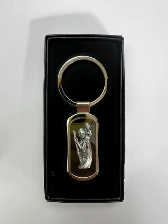 Brelok w pudełku metalowy - Św. Krzysztof (lusterko) - 69504