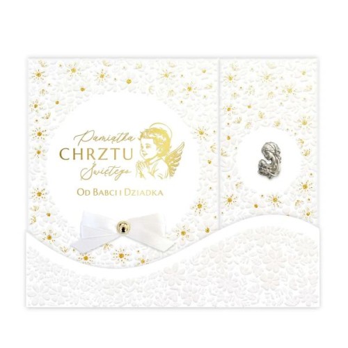 Album pamiątka Chrzest Św. TRYPTYK od Babci i Dziadka (25x21cm) (książka) - -, chrzest, eRhema - 66902 5902846850243