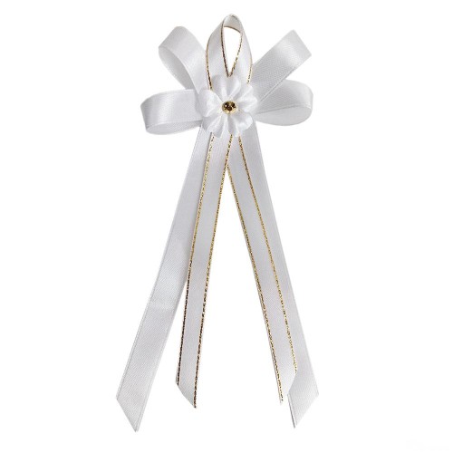 Wstążka do świecy biało - ZŁOTA - 62554