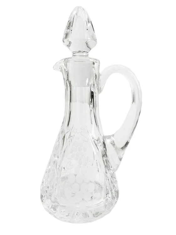 Ampułka kryształowa - lejek NA WINO (ampułka - 11,5cm, z korkiem - 16cm) - 61657