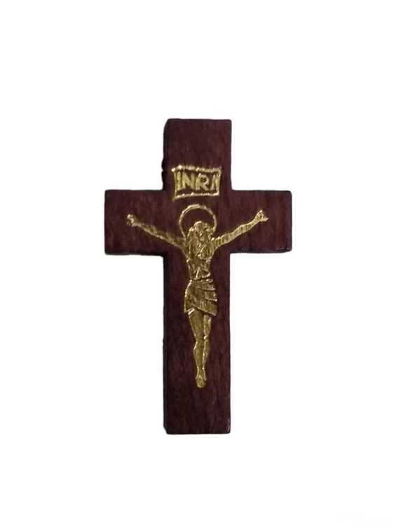 Krzyżyk do różańca drewniany BORDOWY - 61154