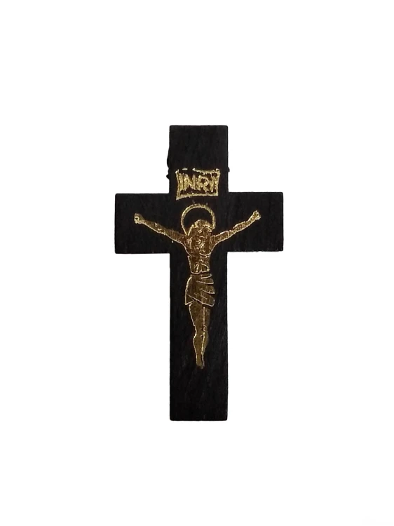 Krzyżyk do różańca drewniany CZARNY - 61153