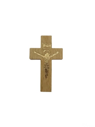 Krzyżyk do różańca drewniany BEŻOWY - 61151
