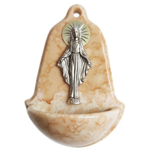 Kropielnica alabaster - Matka Boża Niepokalana (marmurek) - 35263