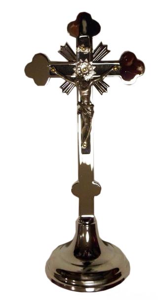 Krzyż stojący tradycyjny chrom duży h20cm - 13664 5902808100843