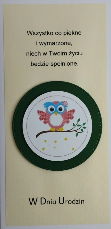 Karnet URODZINY DZIECIĘCE (zielone koło) ręcznie robiony różne wzory - 13048